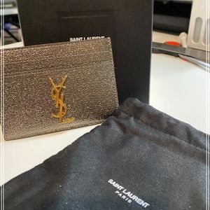 Saint Laurent Monogram Leather Card Holder